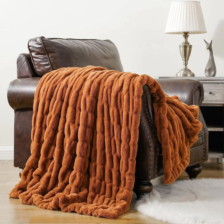 Plaid in Royal Synthetic Fur
