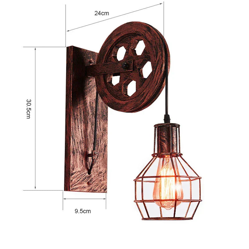 Rustic Wheel Light
