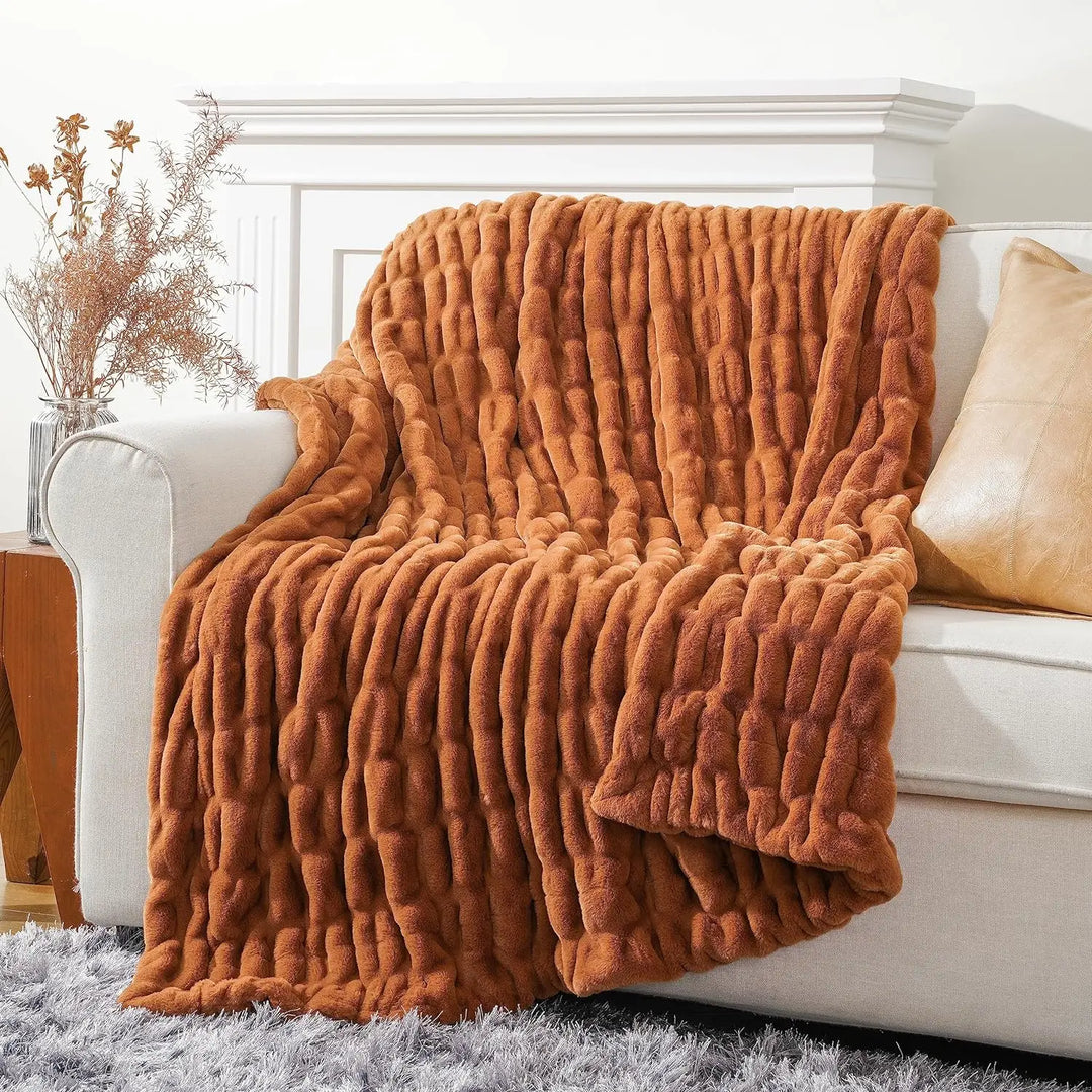 Plaid in Royal Synthetic Fur